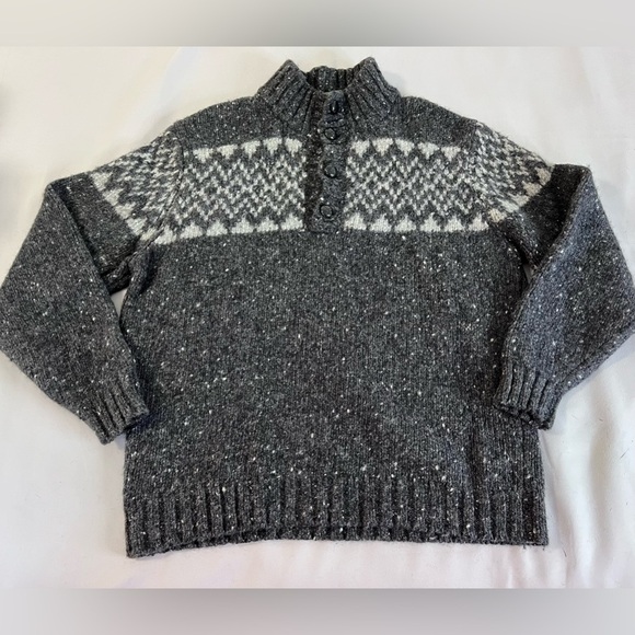 Carraig Donn 4 Button Irish New Wool Knit Sweater Ireland Mens Large Heavyweight - Picture 1 of 6